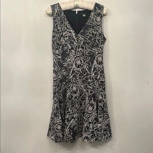 Tommy Hilfiger Black and White Floral Midi Dress